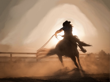 Texas Sunset - women, fun, female, boots, hats, models, western, dusty, girls, cowgirls, style, rodeo, horses, ranch