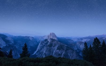 Beautiful Mountains - trees, nature, blue, beautiful, mountains, sky