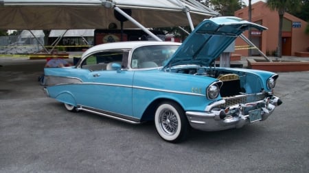 56-57 Chevy - GM, Lite Blue, Whitewalls, Classic