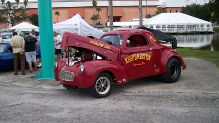 Willys Gasser - classic, ford, gasser, red