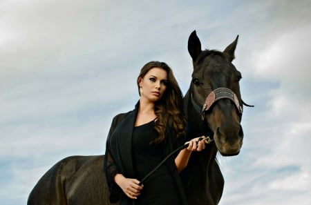 Pose With A Friend - women, style, fun, girls, models, female, cowgirls, western, horses, brunettes, ranch