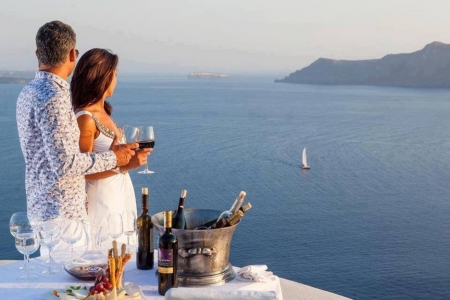 ~ Beautiful view ~ - Couple, Champagne, lountain, Sea