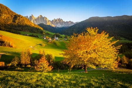 Early autumn in mountains