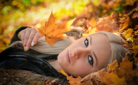 Autumn girl - fall, beautiful, girl, colors, autumn