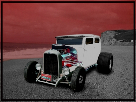 evil hot rod - beach, evil, hot, rod