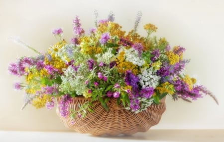 Basket with wildflowers