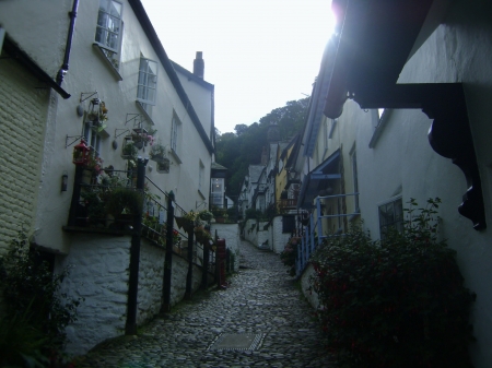 olde coastel village street - village, houses, street, devon, coast