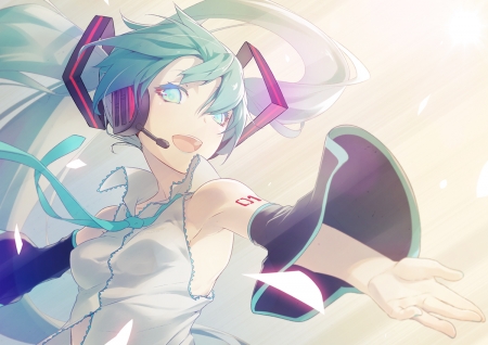 Hatsune Miku - anime, hatsune miku, vocaloid, blue eyes