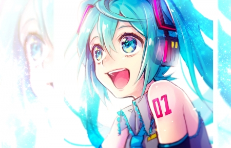 Wow!!! - vocaloid, anime, ponytails, hatsune miku, blue eyes