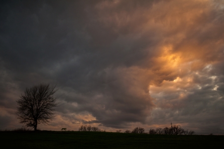 Cloudy - cloud, storm, field, nature