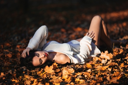 Autumn girl - fall, autumn, girl, beautiful, colors