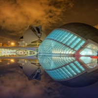 city of arts and sciences valencia by night hdr