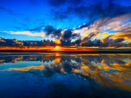 KuKu Beach - kuku beach, clouds, beach, sea, manakau, reflection, sunset, nature, New Zealand