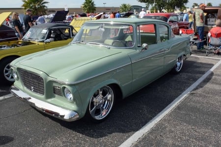 1960 Studebaker Lark - lite green, classic, 1960, chrome