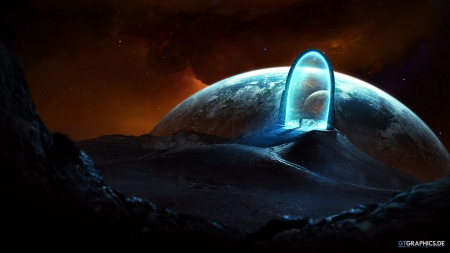 Portal - cgi, futuristic, planets, 3d, portals, space