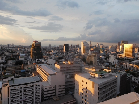 Bangkok Thailand Sunset - sunset, bangkok, skyscrapers, thailand