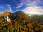 Castle Neuschwanstein At Fall, Germany