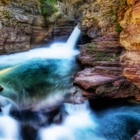 hidden blue vortex in glacier park montana hdr