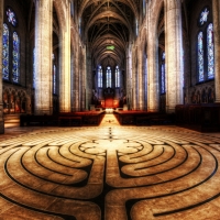 fabulous floor in a church hdr