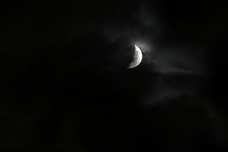 Moon and clouds - moon, clouds, space, magic