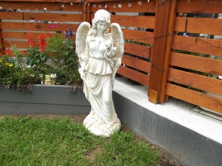 ANGEL IN MY GARDEN - ornament, garden, pretty, angel