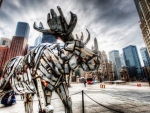 stainless steel moose sculpture hdr