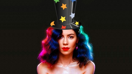 MARINA & THE DIAMONDS Magic Hat - girl, hat, hair, magical, music, singer, black, star, photoshop