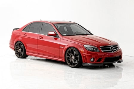 MERCEDES-C63-AMG - Amg, Sports Car, Red, Black Rims