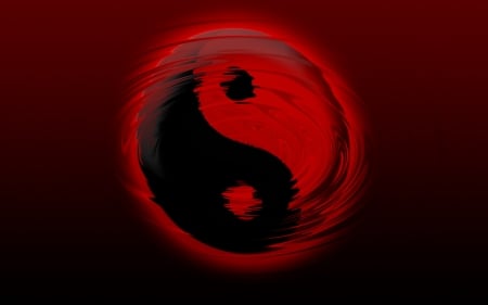 ying and yang - symbol, yang, ying, red