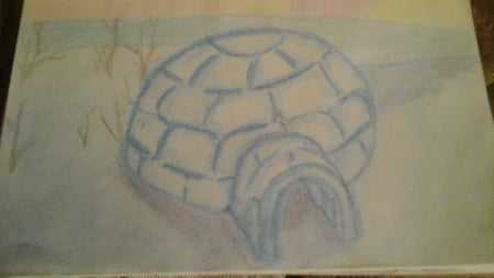 Igloo serenity - ice house, winter, chalk, igloo, cold