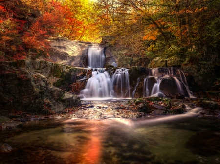 autumn - waterfall, autumn, colors, fakk, foliage