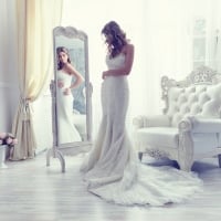 Bride in the mirror