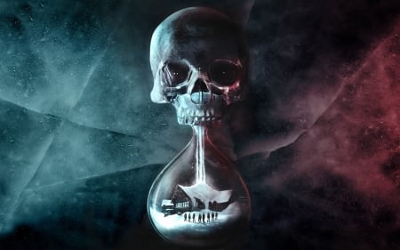 until dawn - dawn, until, hourglass, skull