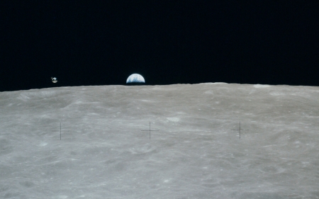 View from lunar module - moon, nasa, space, apollo