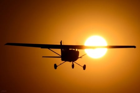 Our Sun - sky, plane, sunset, sun