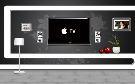 apple tv - lamp, tv, picture, apple