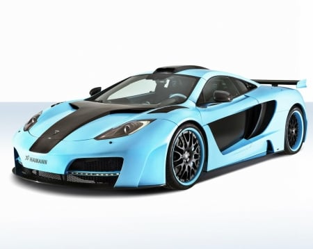 McLAREN-MP4 - Mclaren, Lite Blue, Super Sports Car, Black Rims