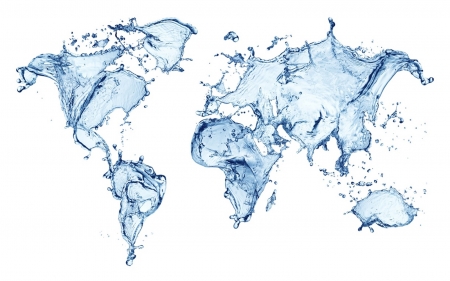 Blue World - map, water, world, blue