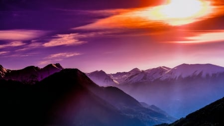 Mountain - horizon, sunset, mountain, sky