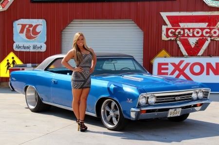 1967-Chevy-Chevelle-Pro-Street - Model, Classic, Sexy, GM, Blue