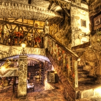 ukrainian underground stone restaurant hdr