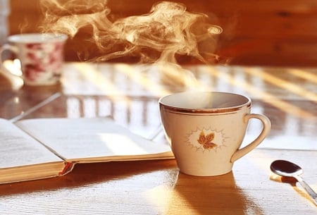 ♥ - spoon, smoke, book, coffee