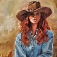 Painting of a Cowgirl