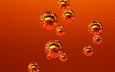 balls - abstract, orange, balls, metalic