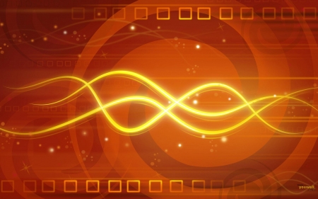 sound waves - waves, sound, swirl, orange