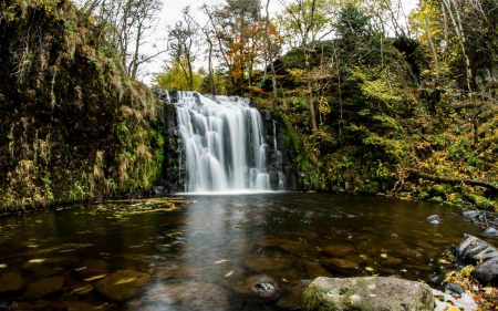 Autumn at the Cascade du Bois de Chaux, France - waterfall, france, nature, autumn