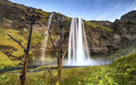 Selfjalandfoss Waterfall, Iceland - nature, waterfall, iceland, rocks