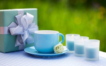 Still Life - box, candles, still life, cup