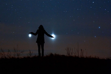 Jupiter and Venus from Earth - fun, stars, cool, jupiter, venus, and venus from earth, space