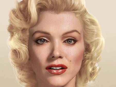 Marilyn Monroe - marilyn monroe, woman, digital, girl, blonde, face, art, actress